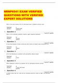 NRNP6541 EXAM VERIFIED  QUESTIONS WITH VERIFIED  EXPERT SOLUTIONS