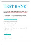 CCRN CRITICAL CARE CERTIFICATION EXAM TEST BANK 2023-2024 (NOVEMBER –DECEMBER EXAM) 100% CORRECT
