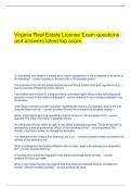  Virginia Real Estate License Exam questions and answers latest top score.