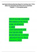 TEST BANK LEHNES PHARMACOLOGY FOR NURSING CARE 11th EDITION BY JACQUELINE BURCHUM_LAURA _ROSENTHAL-Best Answers 2023