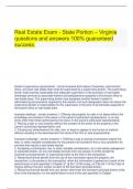  Real Estate Exam - State Portion – Virginia questions and answers 100% guaranteed success.