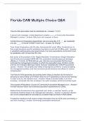 Florida CAM Multiple Choice Q&A (Graded A)