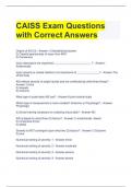 CAISS Exam Questions with Correct Answers 