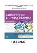 Test Bank for Concepts for Nursing Practice (3rd Ed) By Jean Giddens| Complete Guide All Chapters 2024