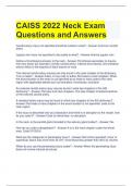 CAISS 2022 Neck Exam Questions and Answers 