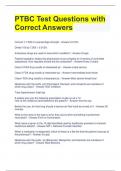 PTBC Test Questions with Correct Answers 