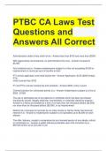 PTBC CA Laws Test Questions and Answers All Correct 