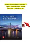 Solutions Manual For Managerial Accounting: Creating Value in a Dynamic Business Environment, 13th Edition by Hilton, Chapters 1 - 17, Complete > Download as a Pdf File <