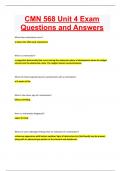 CMN 568 Unit 4 Exam Questions and Answers 