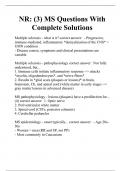 NR: (3) MS Questions With Complete Solutions