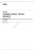 AQA GCSE COMBINED SCIENCE TRILOGY Biology Paper 2F 8464/B/2F Mark scheme June 2023