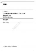 AQA GCSE COMBINED SCIENCE TRILOGY Chemistry Paper 1H 8464/C/1H Mark scheme June 2023