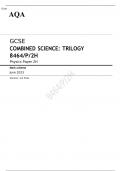 AQA GCSE COMBINED SCIENCE TRILOGY Physics Paper 2H 8464/P/2H Mark scheme June 2023