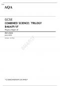 AQA GCSE COMBINED SCIENCE TRILOGY Physics Paper 1F 8464/P/1F  Mark scheme June 2023