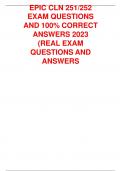 EPIC CLN 251/252 EXAM QUESTIONS AND 100% CORRECT ANSWERS 2023 (REAL EXAM QUESTIONS AND ANSWER