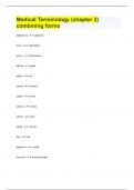 Medical Terminology (chapter 3) combining forms