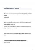 APEA test bank Q bank Questions & Answers 2023 ( A+ GRADED 100% VERIFIED)