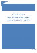 KAREN FLOYD ABDOMINAL PAIN LATEST 2023/2024 100% GRADED A, Exams for Nursing