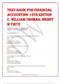 Test Bank for Financial Accounting 13th Edition C. William Thomas, Wendy M Tietz