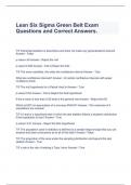  Lean Six Sigma Green Belt Exam Questions and Correct Answers.