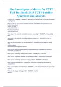 Fire Investigator - Master for TCFP Full Test Bank 2023 TCFP Possible Questions and Answers