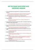 NR 599 EXAM QUESTIONS AND ANSWERS| AGRADE