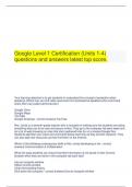  Google Level 1 Certification (Units 1-4) questions and answers latest top score.