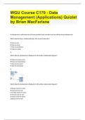 WGU Course C170 - Data Management (Applications) Quizlet by Brian MacFarlane