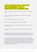 C190 INTRODUCTION TO BIOLOGY PRE-ASSESSMENT WGU |70 QUESTIONS AND ANSWERS 2023.docx