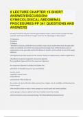 II LECTURE CHAPTER 15 SHORT ANSWER DISCUSSION GYNECOLOGICAL ABDOMINAL EXAM QUESTIONS AND ANSWERS 2023/24