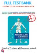 Test Bank For Pharmacology for Nurses, Canadian Edition, 3rd Edition by Michael Adams, 9780135493199, Chapter 1-64 All Chapters with Answers and Rationals 