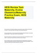  HESI Review Test-Maternity, Evolve Obstetrics/Maternity Practice Exam, HESI Maternity Questions & Detailed Answers 2024