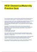 HESI Obstetrics/Maternity Practice Quiz