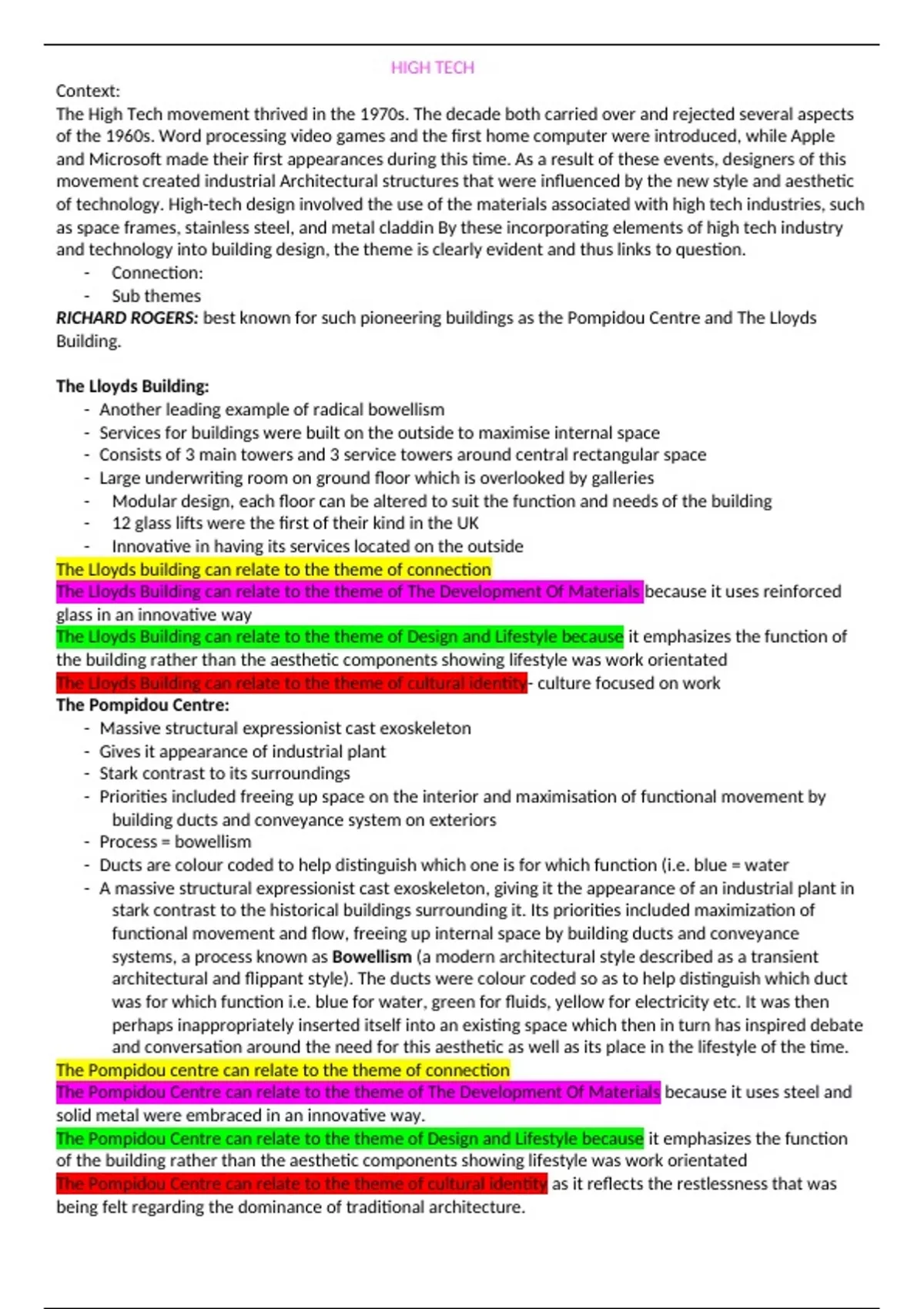 Section B IEB Design Memphis, Deconstructivism, High Tech Essay Summary ...