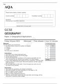 AQA GCSE GEOGRAPHY Paper 3 June 2023 Question paper-Geographical Applications 