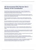 US Government EOC Review Set 2-History of the Constitution Exam Questions and Answers