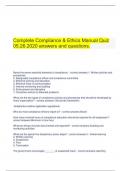  Complete Compliance & Ethics Manual Quiz 05.26.2020 answers and questions.