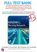 Test Bank for Burns and Grove’s the Practice of Nursing Research 8th, 9th Edition