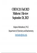 2023 Organic chemistry midterm one review