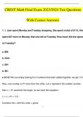 CBEST Math Final Exam 2023/2024 Test Questions With Correct Answers Well Illustrated