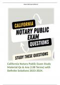 California Notary Public Exam Study Material Qs & Ans (138 Terms) with Definite Solutions 2023-2024. 