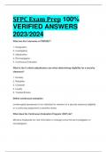 SFPC Exam Prep 100%  VERIFIED ANSWERS  2023/2024