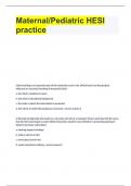 Maternal/Pediatric HESI practice