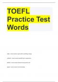 TOEFL Practice Test Words