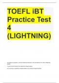 TOEFL iBT Practice Test 4 (LIGHTNING)