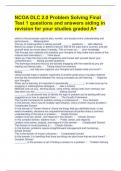 NCOA DLC 2.0 Problem Solving Final Test 1 questions and answers aiding in revision for your studies graded A+