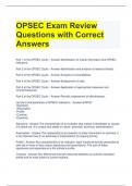 OPSEC Exam Review Questions with Correct Answers 