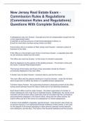 New Jersey Real Estate Exam - Commission Rules & Regulations (Commission Rules and Regulations) Questions With Complete Solutions.