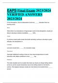 BEST ANSWERS EAPS Final Exam 2023/2024  VERIFIED ANSWERS  2023/2024