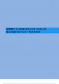 WOMEN'S GYNECOLOGIC HEALTH, 2ND EDITION TEST BANK Questions and Answers (2023/2024) (Verified Answers)